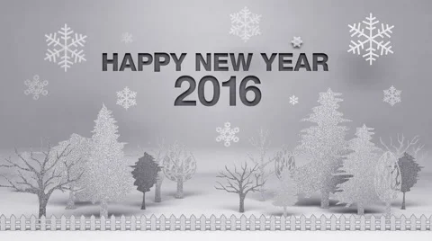 'Happy new year 2016' made from paper works (included alpha) Stock Footage 59311533