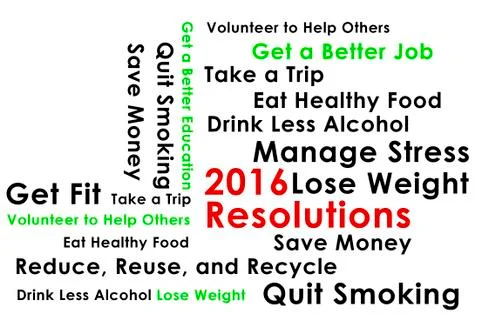 Happy new year 2016 resolutions Stock Illustration