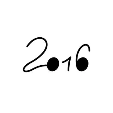Happy new year 2016 Text Design for invitations Stock Illustration