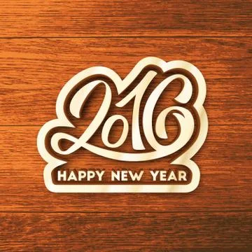 Happy New Year 2016 vector greeting card Stock Illustration