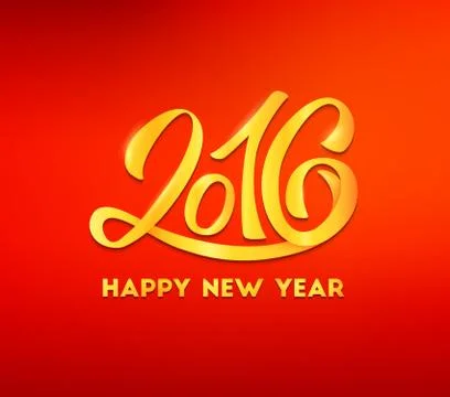 Happy New Year 2016 vector greeting card Stock Illustration