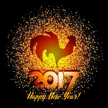 Happy New Year 2017 background Stock Illustration