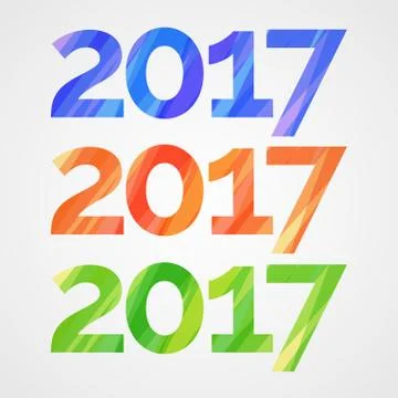 Happy new year 2017 creative greeting card design Stock Illustration