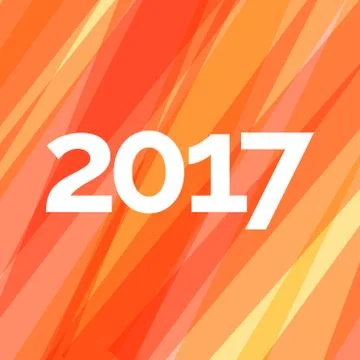 Happy new year 2017 creative greeting card design Stock Illustration