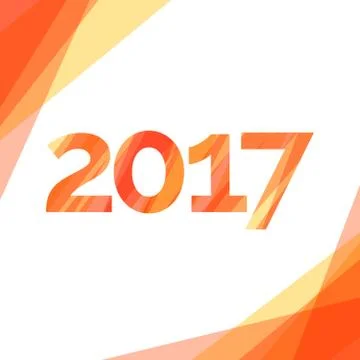 Happy new year 2017 creative greeting card design Stock Illustration