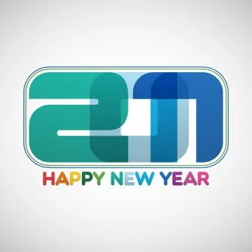 Happy New Year 2017 creative multicolored text design Stock Illustration