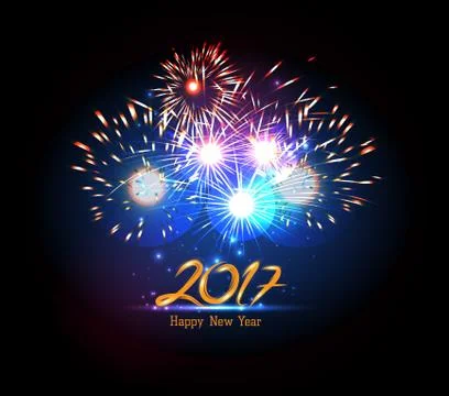 Happy New Year 2017 Firework. Stock Illustration