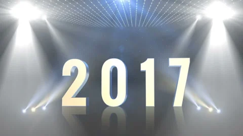 Happy new year 2017 generic Yellow Text Video stock 68789451