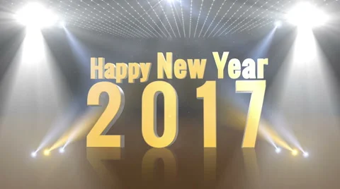 Happy new year 2017 generic yellow Stock Footage 68798834