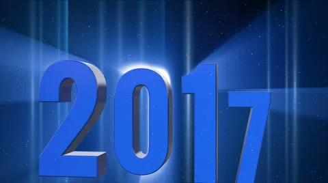 Happy new year 2017 generic Blue Video stock 68847763