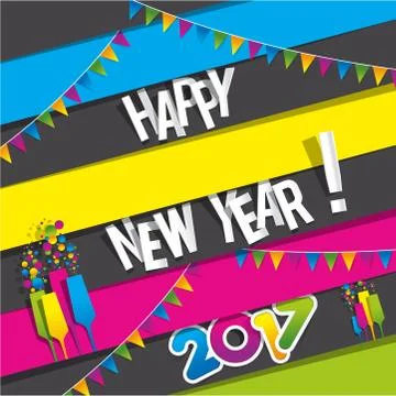 Happy new year 2017 Illustrazione stock