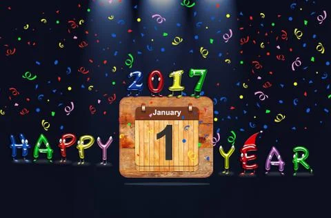 Happy New Year 2017. Stock Illustration