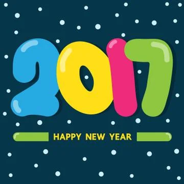 Happy new year 2017 Stock Illustration