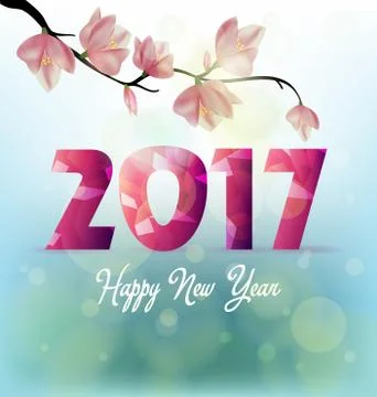 Happy new year 2017 Stock Illustration