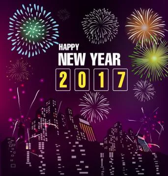 Happy new year 2017 Stock Illustration