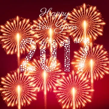 Happy new year 2017 Stock Illustration