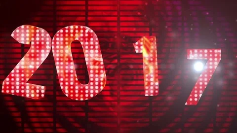 Happy new year 2017 with light flash red Stock Footage 69871879