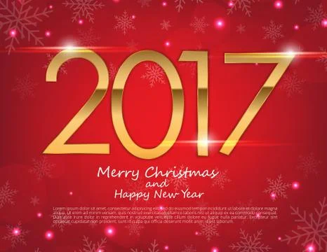 Happy New Year 2017 text design. Vector greeting illustration イラスト素材