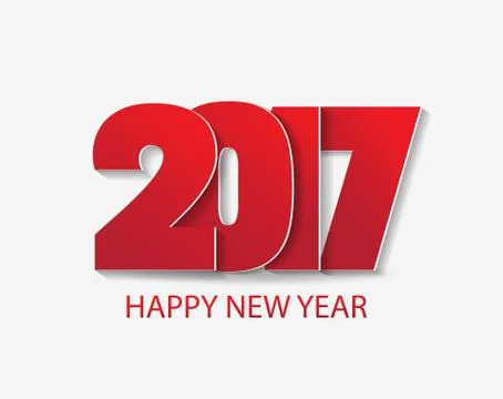Happy new year 2017 typography Stock Illustration