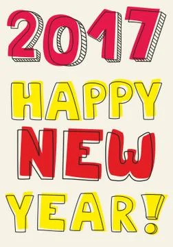 Happy New Year 2017 vector illustration Stock Illustration
