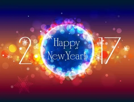 Happy New Year 2017 vector colorful background Stock Illustration