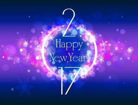 Happy New Year 2017 vector colorful background Stock Illustration