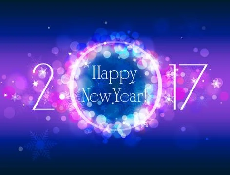 Happy New Year 2017 vector colorful background Illustrazione stock