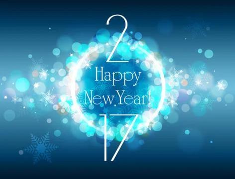 Happy New Year 2017 vector blue background Stock Illustration
