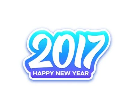 Happy New Year 2017 vector greeting card Stock Illustration