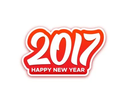 Happy New Year 2017 vector greeting card Stock Illustration