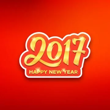 Happy New Year 2017 vector greeting card Stock Illustration