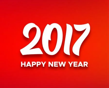 Happy New Year 2017 vector greeting card design Stock Illustration