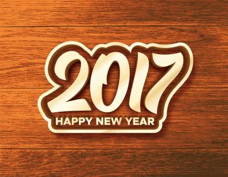 Happy New Year 2017 vector greeting card Stock Illustration