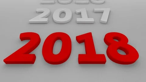 Happy new year 2018, aproaching on top of the stairs Stock Footage 80662694
