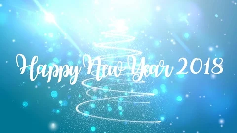 Happy New Year 2018 background with particles explode Stock Footage 83410156
