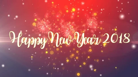 Happy New Year 2018 background with particles explode Видео 83410191