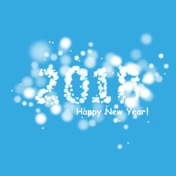 Happy new year 2018 background with snowman and snow, vector illustration. Stock Illustration