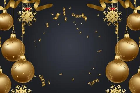 Happy new year 2018 background with christmas confetti gold and black colors  Stock Illustration