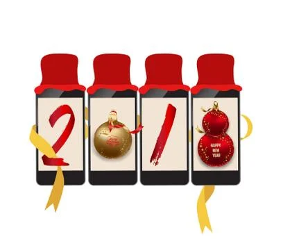 Happy New Year 2018 background Stock Illustration