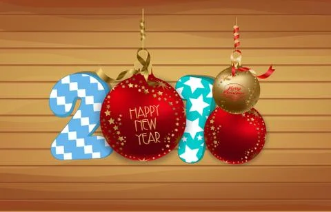 Happy New Year 2018 background Stock Illustration