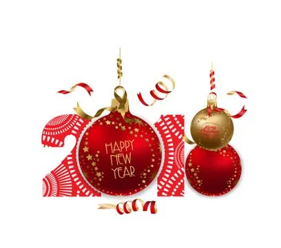 Happy New Year 2018 background Stock Illustration