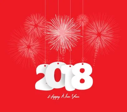 Happy new year 2018 firework Stock Illustration