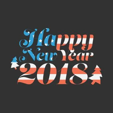 Happy New Year 2018 Stock Illustration