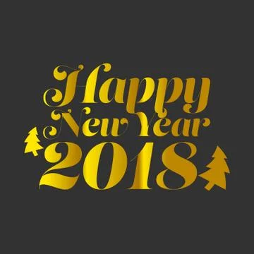 Happy New Year 2018 Stock Illustration