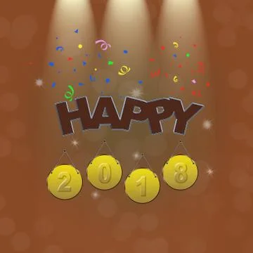 Happy New Year 2018. Stock Illustration