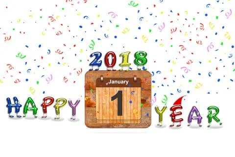 Happy New Year 2018. Stock Illustration