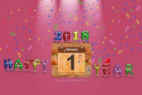 Happy New Year 2018. Stock Illustration