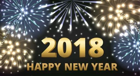 Happy New Year 2018 Stock Illustration
