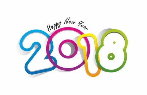 Happy new year 2018 Stock Illustration