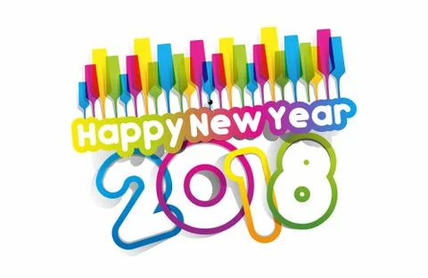 Happy new year 2018 Stock-Illustration